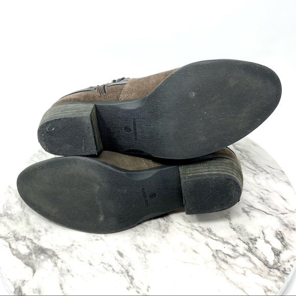 Crown Vintage Perry Taupe Suede Two tone Braided strap moto bohemian bootie 8 - Picture 8 of 16